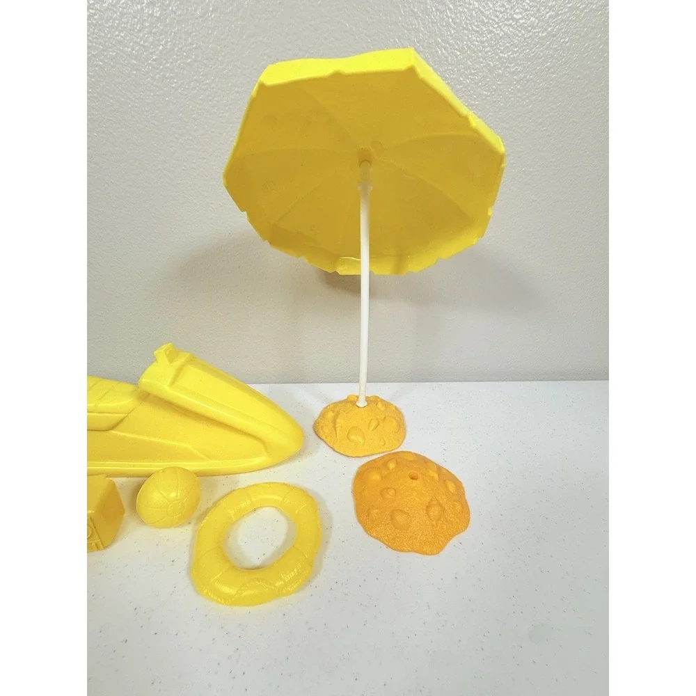 Vintage Barbie Beach Vacation Accessory Lot Mattel Umbrella Chairs Floats Etc